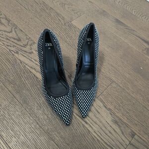 Zara Black and White Polka Dot Women's Shoes